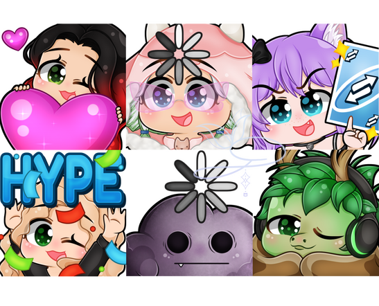 Various channel emotes for Content Creators